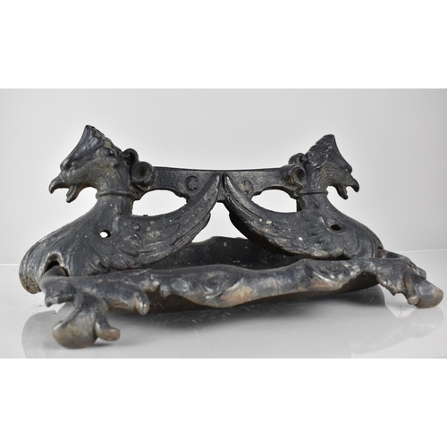 190 - A Cast Iron Boot Scraper in the Form of Winged Griffin on Scrolled Rectangular Base, Possibly Coalbr... 