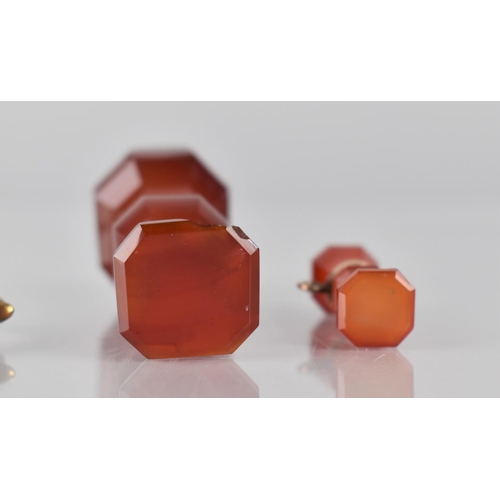 318 - Two Banded Carnelian Seals, Larger Example Uncut (Chip to Square Head) and Smaller Example also Uncu... 