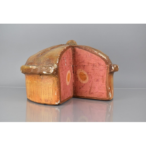 99 - An Early 20th Century Wooden and Painted Shop Display in the Form of a Large Pork and Egg Pie, 30cms... 