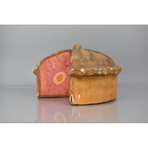 99 - An Early 20th Century Wooden and Painted Shop Display in the Form of a Large Pork and Egg Pie, 30cms... 