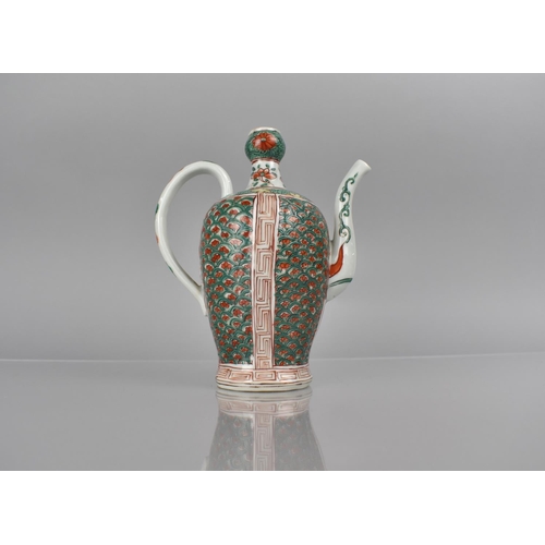 328 - A 19th Century Chinese Porcelain Ewer in the Kangxi Style, Decorated in the Famille Verte Palette wi... 