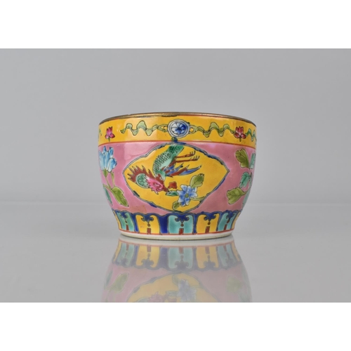 332 - A Chinese Porcelain Nyonya (nonya) Ware Chupu Bowl for the Straits or Peranakan Market, Decorated wi... 