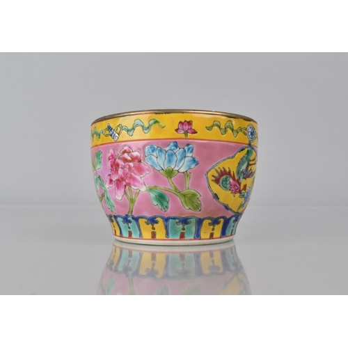 332 - A Chinese Porcelain Nyonya (nonya) Ware Chupu Bowl for the Straits or Peranakan Market, Decorated wi... 