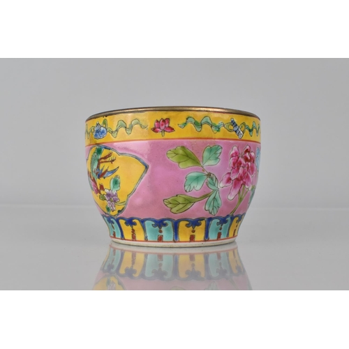 332 - A Chinese Porcelain Nyonya (nonya) Ware Chupu Bowl for the Straits or Peranakan Market, Decorated wi... 