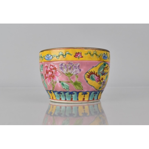 332 - A Chinese Porcelain Nyonya (nonya) Ware Chupu Bowl for the Straits or Peranakan Market, Decorated wi... 