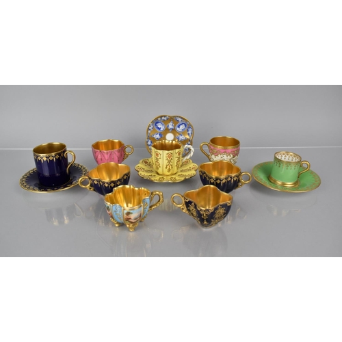 275 - A Collection of Various 19th and 20th Century Coalport Miniature Cabinet Cups and Saucers to Compris... 