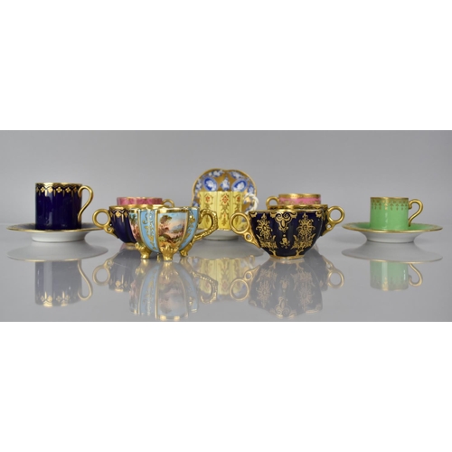 275 - A Collection of Various 19th and 20th Century Coalport Miniature Cabinet Cups and Saucers to Compris... 