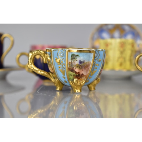 275 - A Collection of Various 19th and 20th Century Coalport Miniature Cabinet Cups and Saucers to Compris... 