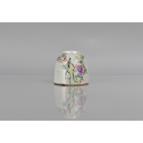 348 - A 19th/20th Century Chinese Porcelain Ink/Water Brush Pot decorated in the Famille Rose Palette with... 