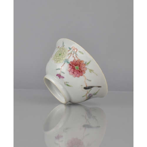 349 - A 19th Century Chinese Porcelain Tea Bowl of Flared Form, decorated in the Famille Rose Palette with... 