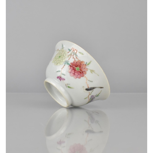 349 - A 19th Century Chinese Porcelain Tea Bowl of Flared Form, decorated in the Famille Rose Palette with... 