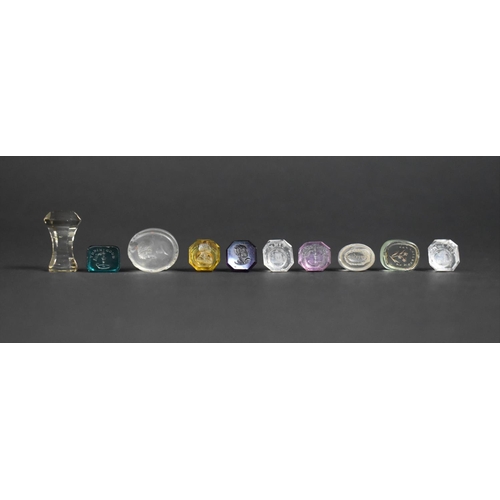 316 - A Collection of Ten Various 18th and 19th century Plain and Coloured Seals, 'Good Night', 'Elizabeth... 