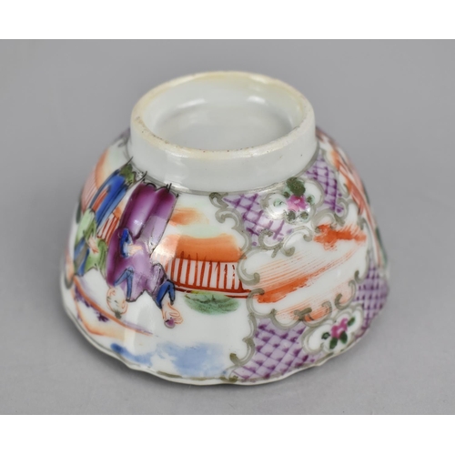 345 - A 18th/19th Century Chinese Export Porcelain Tea Bowl and Saucer in the Mandarin Palette depicting F... 