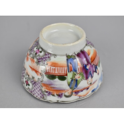 345 - A 18th/19th Century Chinese Export Porcelain Tea Bowl and Saucer in the Mandarin Palette depicting F... 