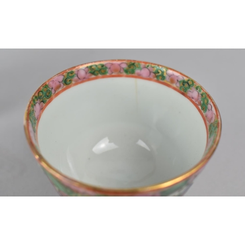 362 - An Early 20th Century Chinese Famille Rose Medallion Cup and Saucer decorated with Figural, Floral a... 