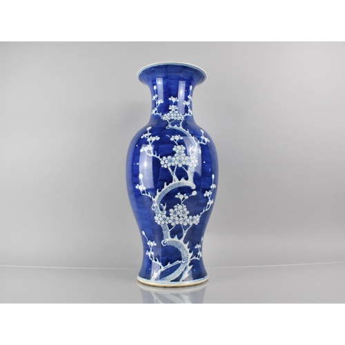 367 - A Large 20th Century Chinese Porcelain Blue and White Prunus Pattern Vase of Baluster Form, Seal Mar... 