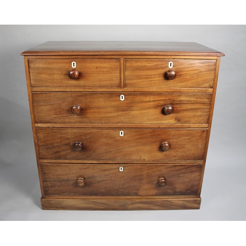 479 - A 19th Century Mahogany Chest of Two Short and Three Long Drawers, Ivory Escutcheons. With Exemption... 