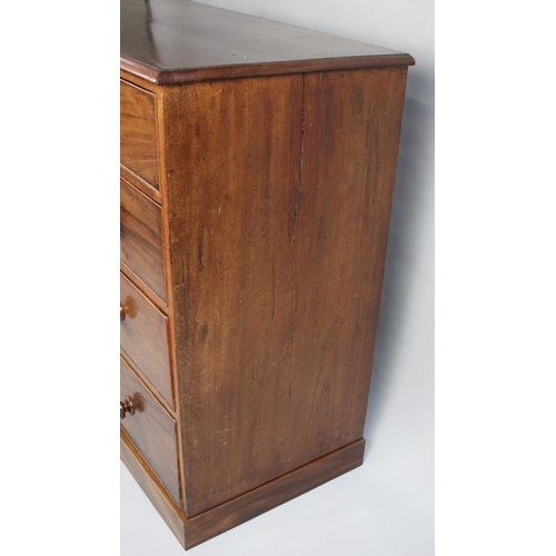 479 - A 19th Century Mahogany Chest of Two Short and Three Long Drawers, Ivory Escutcheons. With Exemption... 