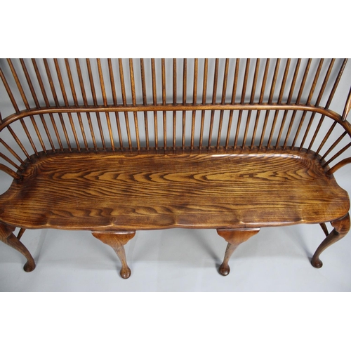 481 - A Nice Quality Reproduction Ash and Elm Triple Seater Thames Valley Design Settee