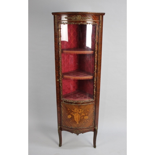 482 - A Reproduction Louis XV Double Freestanding Bow Fronted Corner Cabinet with Shelves and Ormolu Mount... 