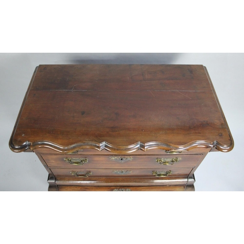 483 - A French Style Mahogany Commode Chest Having Four Long Drawers and side Carrying Handles, 92cm wide