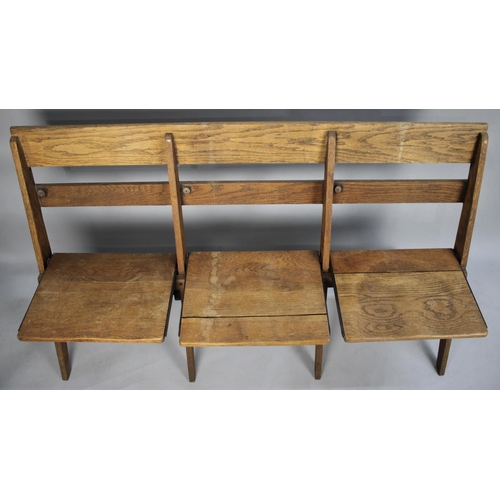 466 - A Vintage Folding Wooden Three Seater Garden Bench