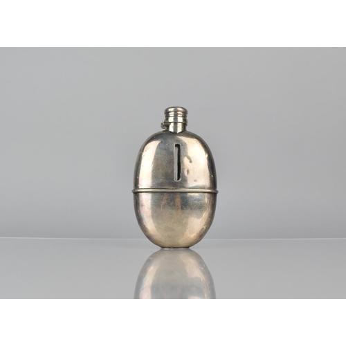 224 - A Victorian Silver Mounted Glass Hipflask by Sampson Mordan and Co, London 1881, 13.5gms High