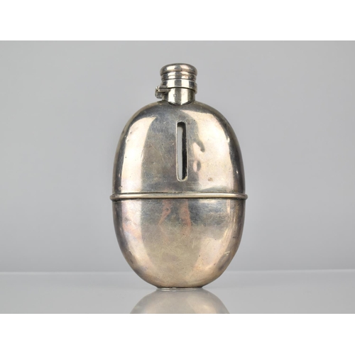 224 - A Victorian Silver Mounted Glass Hipflask by Sampson Mordan and Co, London 1881, 13.5gms High