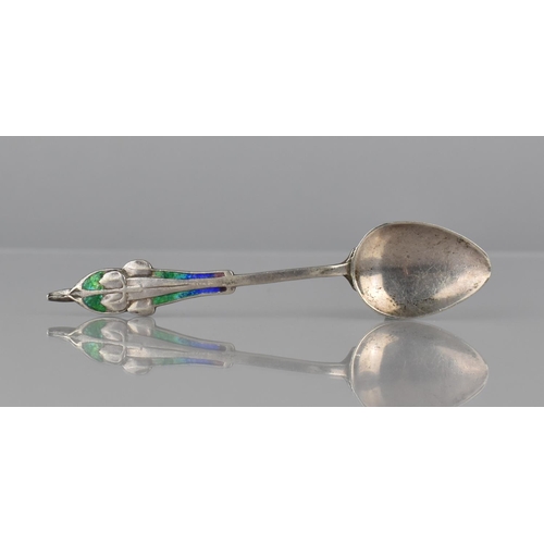 225 - An Edward VII Silver and Enamel Teaspoon by William Hair Haseler, Birmingham 1909, The Form in the M... 