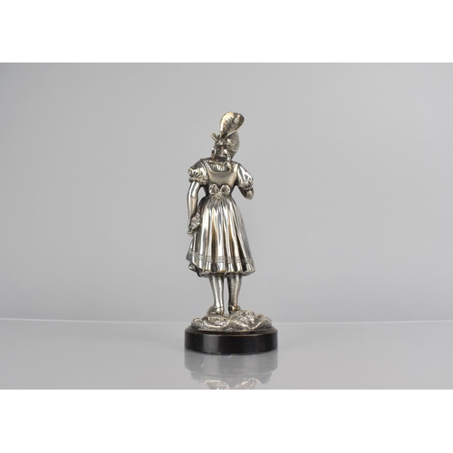 464 - An Early 20th Century Silver Plated Car Mascot/Figure of Maiden in Traditional Valendam Hat and Dres... 