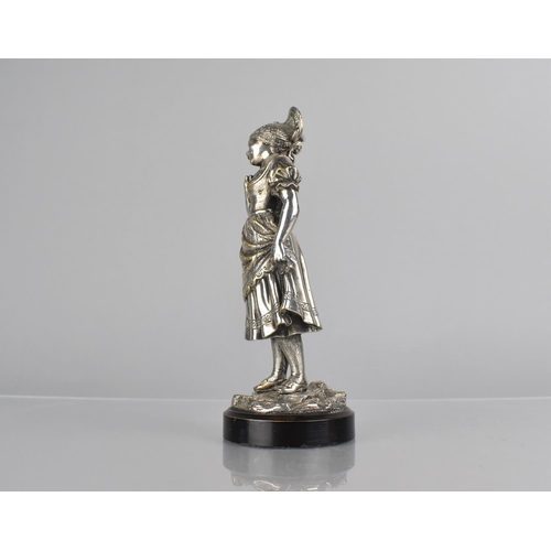 464 - An Early 20th Century Silver Plated Car Mascot/Figure of Maiden in Traditional Valendam Hat and Dres... 