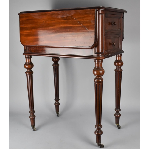 478 - A Victorian Mahogany Drop Leaf Work Table, The Rectangular Top with Drop Leaves having Rounded Corne... 