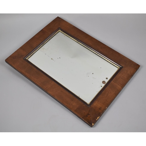 488 - A 19th Century Dutch Walnut Framed Wall Mirror with Original Hand Bevelled Foxed Mirror Plate, 49x65... 