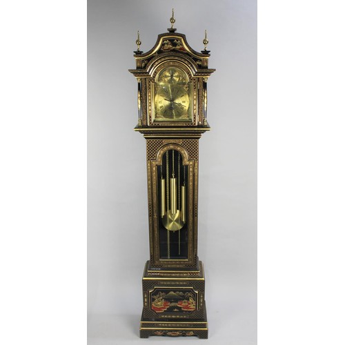 306 - A Modern Portuguese Chinoiserie Longcase Clock with Three Weight Movement, 