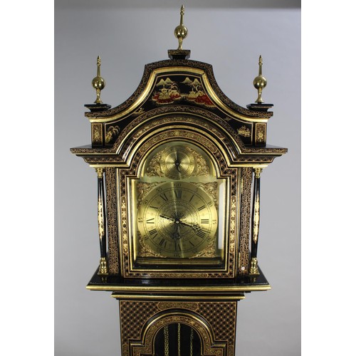 306 - A Modern Portuguese Chinoiserie Longcase Clock with Three Weight Movement, 