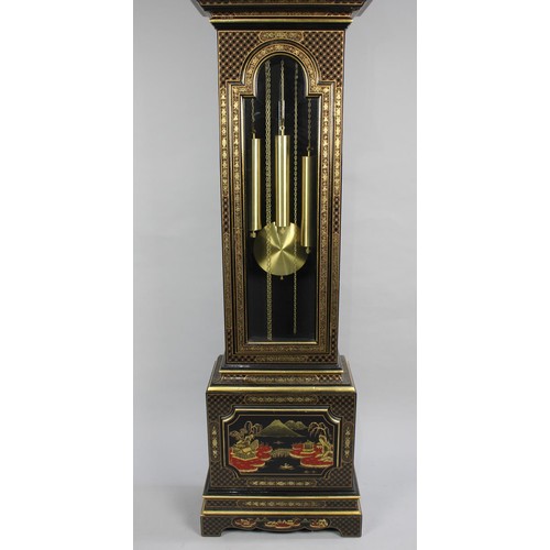 306 - A Modern Portuguese Chinoiserie Longcase Clock with Three Weight Movement, 