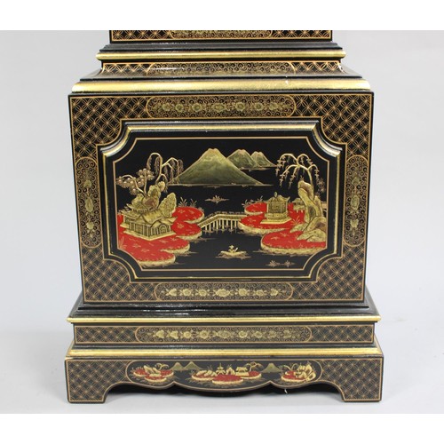 306 - A Modern Portuguese Chinoiserie Longcase Clock with Three Weight Movement, 