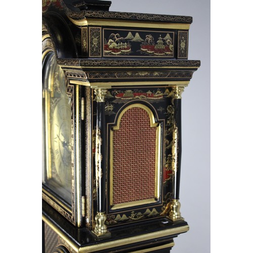 306 - A Modern Portuguese Chinoiserie Longcase Clock with Three Weight Movement, 