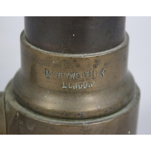 111 - A Long Bronze Merryweather Fire Hose Nozzle Inscribed 