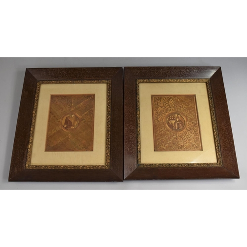 155 - A Pair of Late 19th/ Early 20th Century Framed Religious Straw Work Pictures Depicting Monk and Maid... 