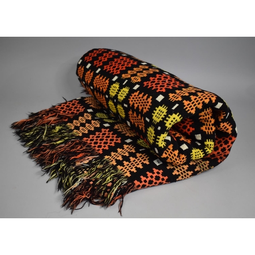 170 - A Welsh Woolen Blanket/Throw with Geometric Pattern