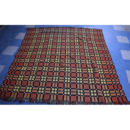 170 - A Welsh Woolen Blanket/Throw with Geometric Pattern