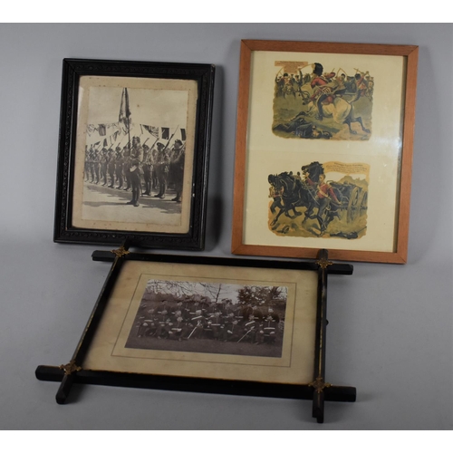 186 - A Framed Victoria Cross Gallery Print, Two Framed Military Photographs