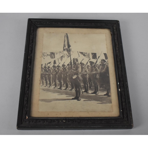 186 - A Framed Victoria Cross Gallery Print, Two Framed Military Photographs