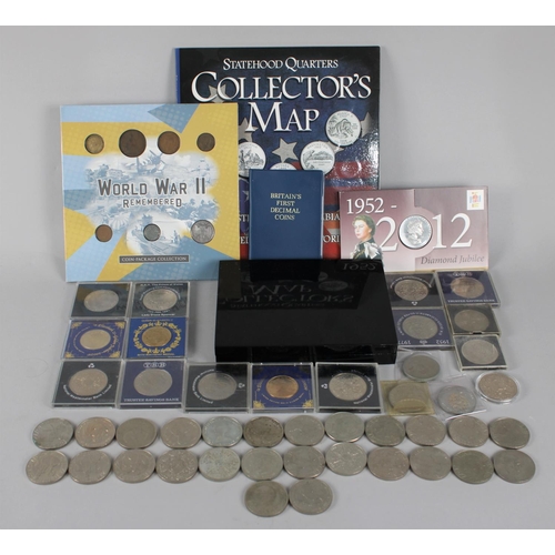 212 - A Selection of Mainly Commemorative Coins to Include 'The Statehood Quarters - Collectors Map', 'Wor... 