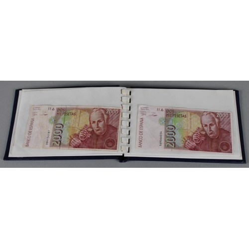 215 - A Collectors Booklet of Foreign Bank Notes to Include US $2 Bill, Fijian $2 Bill etc