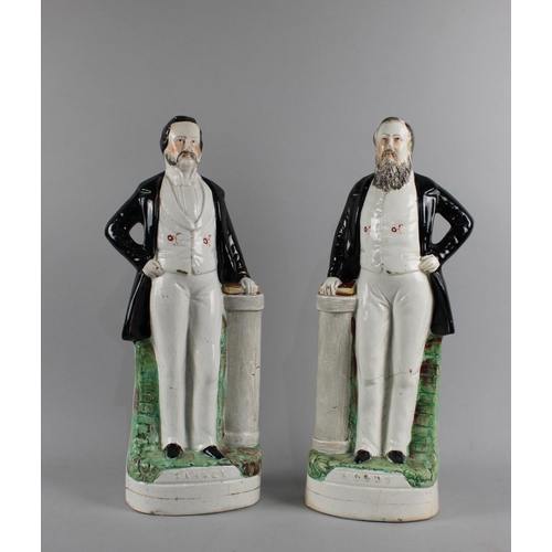 217 - A Large Pair of Victorian Staffordshire Figures, Sankey and Moody, 43cm high