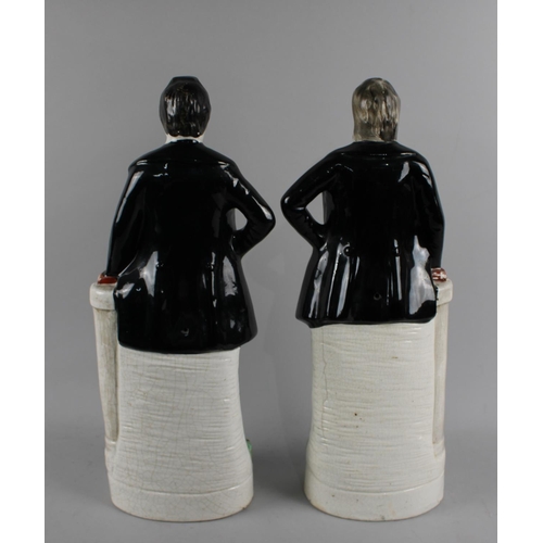 217 - A Large Pair of Victorian Staffordshire Figures, Sankey and Moody, 43cm high