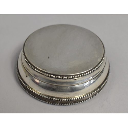 22 - A Georgian White Metal Circular Box, The Screw Off Lid Monogrammed JFJ, 7.5cms Diameter