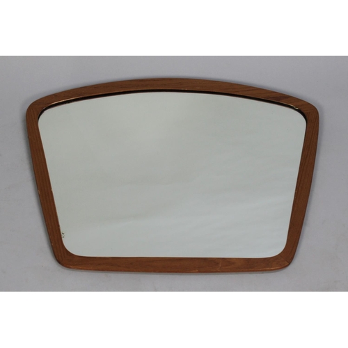 242 - A 1970's Teak Framed Wall Mirror, 63cm wide